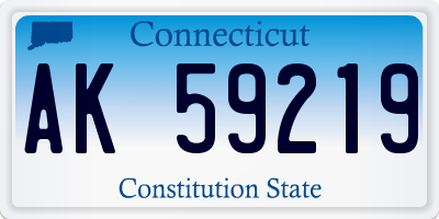 CT license plate AK59219