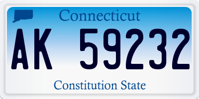 CT license plate AK59232