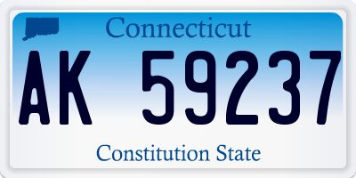 CT license plate AK59237