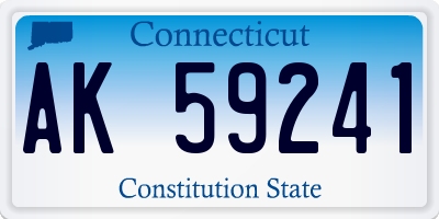 CT license plate AK59241