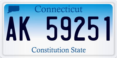 CT license plate AK59251