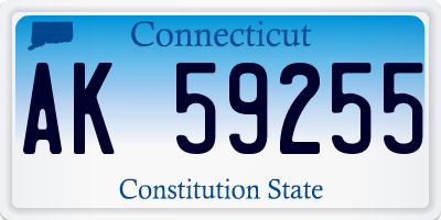 CT license plate AK59255