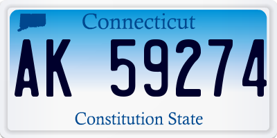 CT license plate AK59274