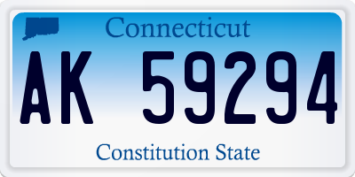 CT license plate AK59294