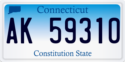 CT license plate AK59310