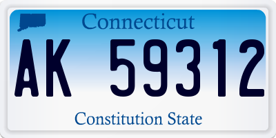 CT license plate AK59312