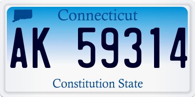 CT license plate AK59314
