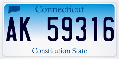 CT license plate AK59316