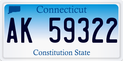 CT license plate AK59322