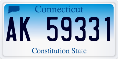 CT license plate AK59331
