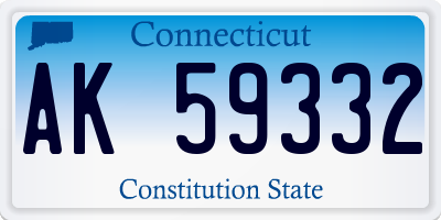 CT license plate AK59332