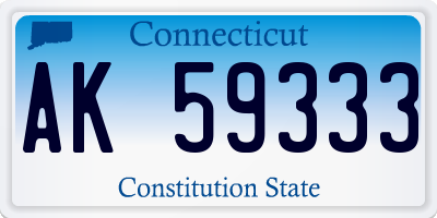 CT license plate AK59333