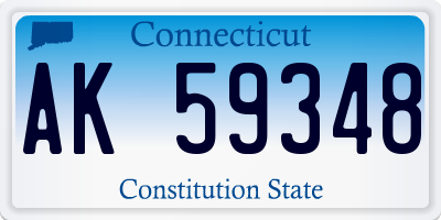 CT license plate AK59348
