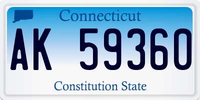 CT license plate AK59360