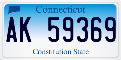 CT license plate AK59369