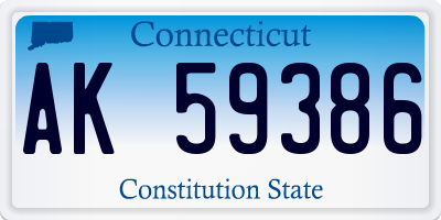 CT license plate AK59386