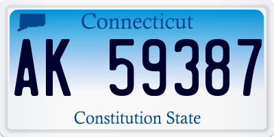 CT license plate AK59387