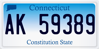CT license plate AK59389