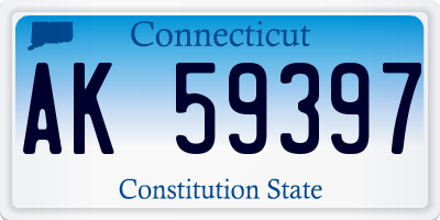 CT license plate AK59397