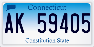 CT license plate AK59405