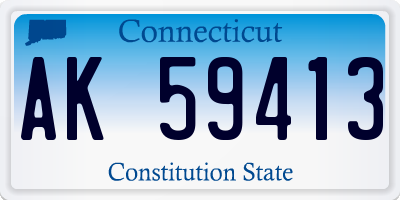 CT license plate AK59413