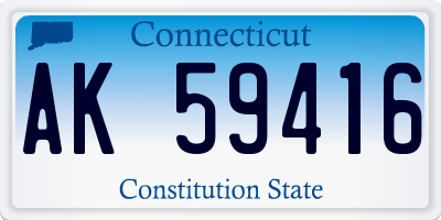 CT license plate AK59416