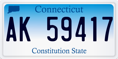 CT license plate AK59417