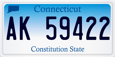 CT license plate AK59422
