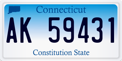 CT license plate AK59431