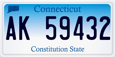 CT license plate AK59432