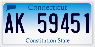 CT license plate AK59451