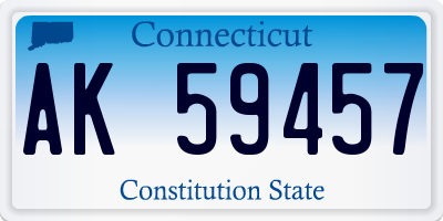 CT license plate AK59457