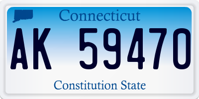 CT license plate AK59470