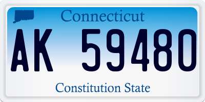 CT license plate AK59480