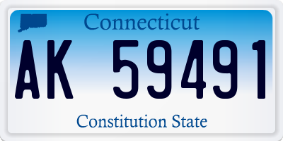 CT license plate AK59491