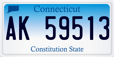 CT license plate AK59513