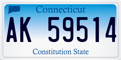CT license plate AK59514