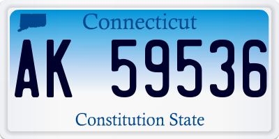 CT license plate AK59536