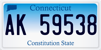 CT license plate AK59538