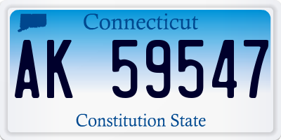 CT license plate AK59547