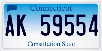CT license plate AK59554