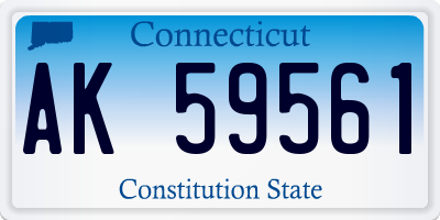 CT license plate AK59561