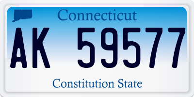 CT license plate AK59577
