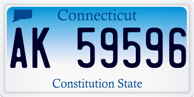 CT license plate AK59596