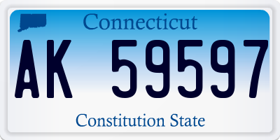 CT license plate AK59597