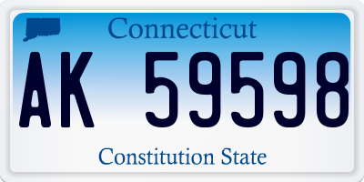 CT license plate AK59598