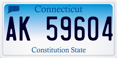CT license plate AK59604