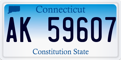 CT license plate AK59607