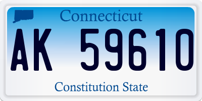 CT license plate AK59610