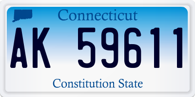 CT license plate AK59611